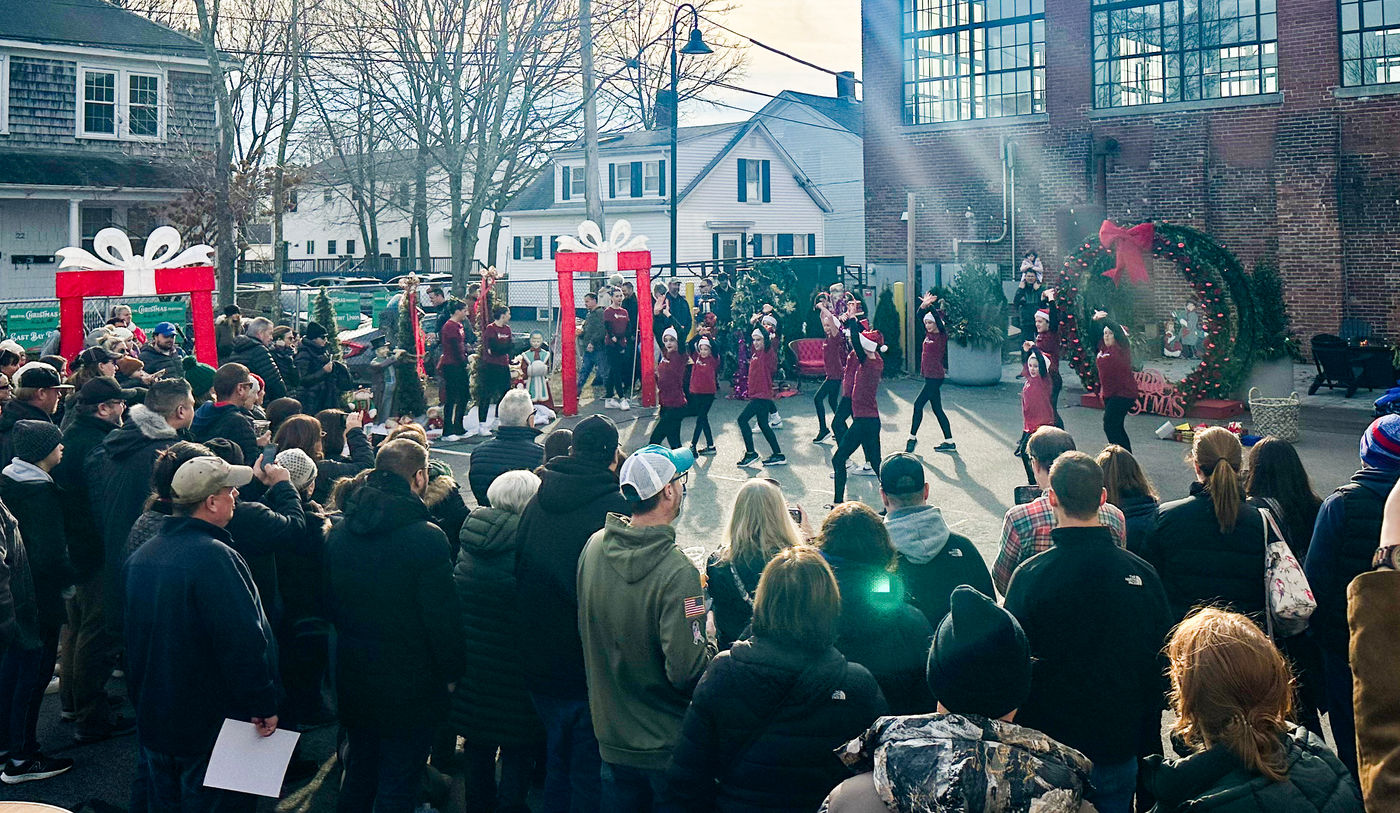 Dancers performing for a crowd